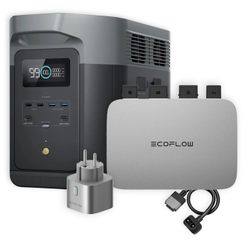 ECOFLOW 2 x 400W Rigid Solar Panel + Micro Inverter 600W